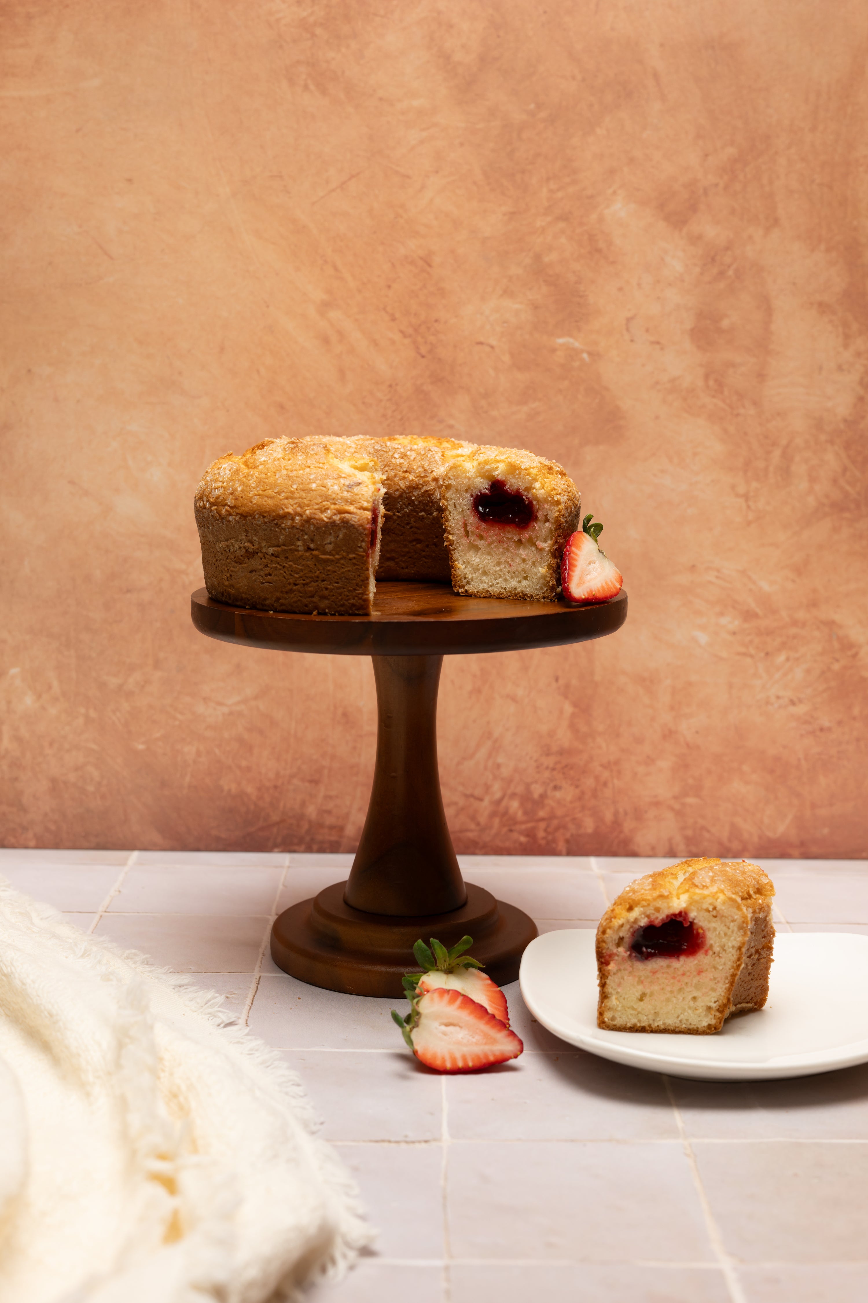 Strawberry Filled Sweetheart Cake