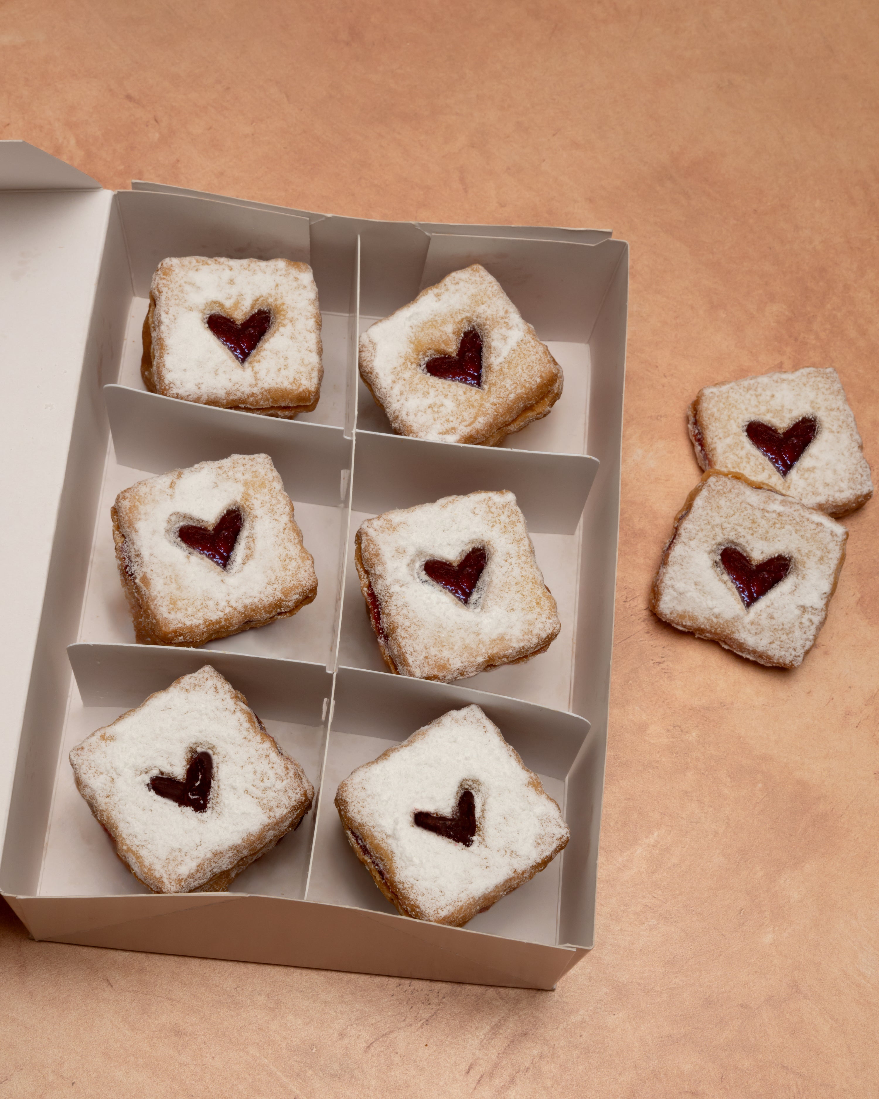 Lemon Raspberry Valentine Linzer Box